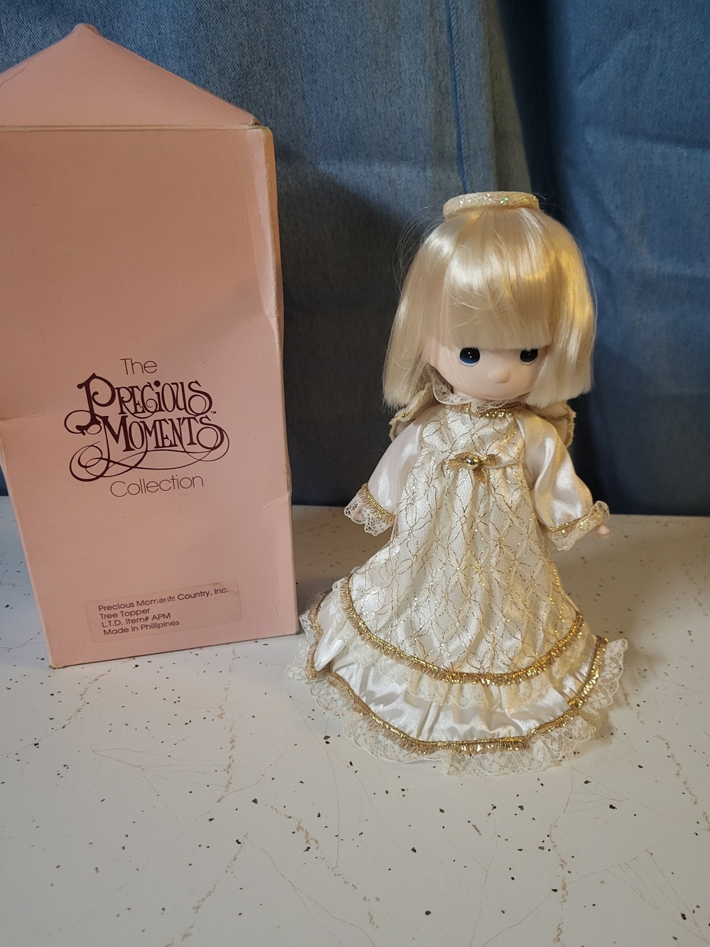 Vintage Precious Moments angel Christmas tree topper 1980s